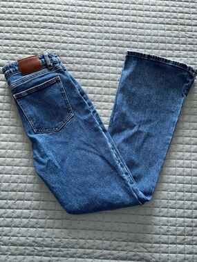 Ashley Mason Womens Jeans Flare Medium Wash Mid-Rise Stretch Premium Size 7/28